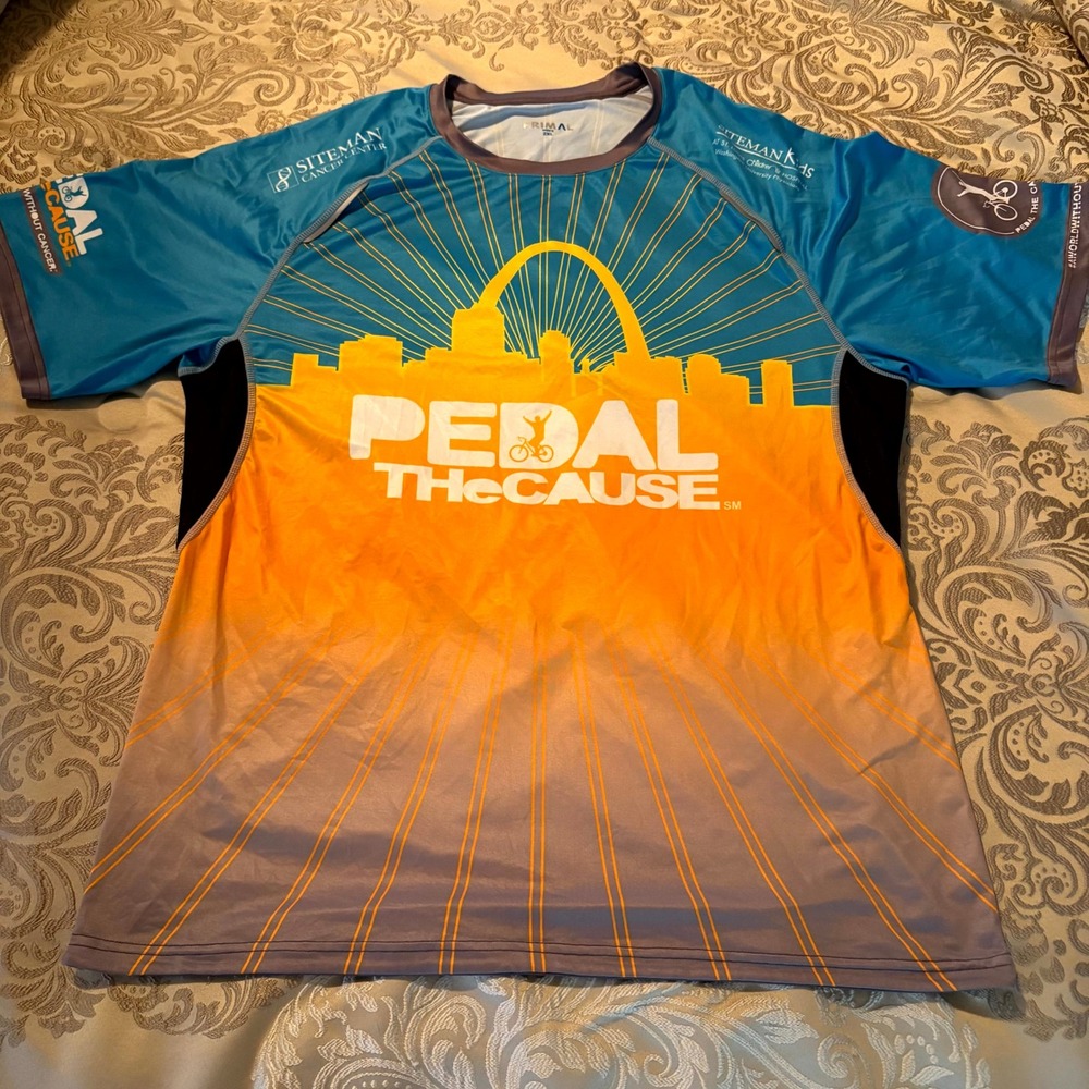 Primal Mens 2XL Pedal The Cause Cycling Jersey St Louis Arch‎ Event Shirt